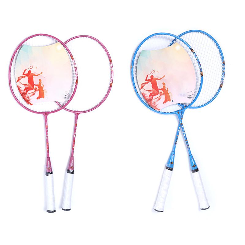 1Pair Iron Alloy Badminton Racket