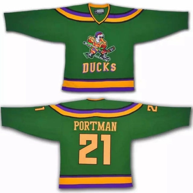 Green ducks ice hockey jersey