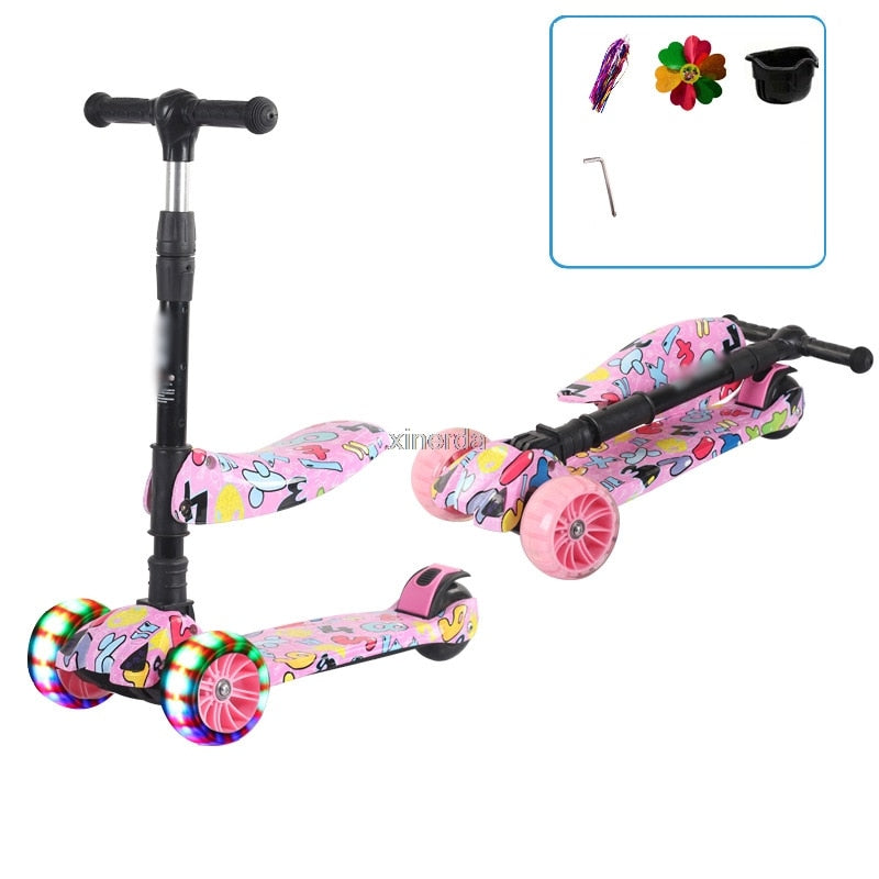 Wheel Adjustable Foldable Kids Kick Scooter