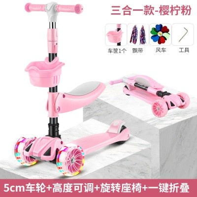 Wheel Adjustable Foldable Kids Kick Scooter