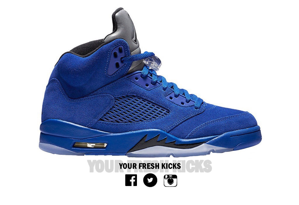 Men’s Air Jordan 5 | Blue suede