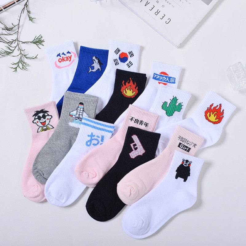 Cartoon Character Cotton Socks