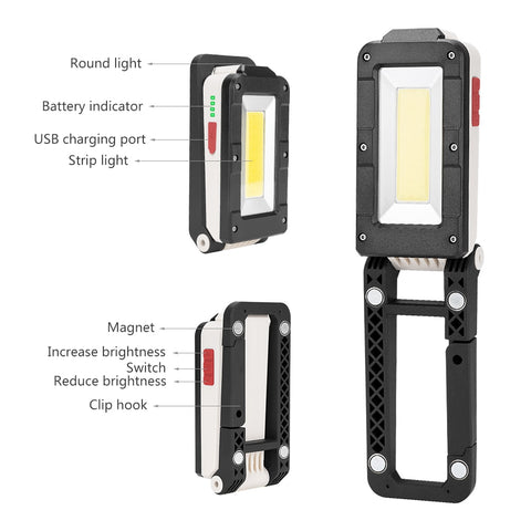 LED COB Rechargeable Magnetic Flashlight Torch